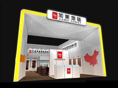 140平米展臺設(shè)計(jì)制作：二面開口/現(xiàn)代/木質(zhì)結(jié)構(gòu)/白色，為紡織展展商而作（免費(fèi)使用）