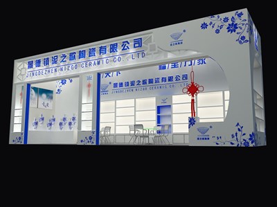 36平米展臺(tái)設(shè)計(jì)制作：一面開口/中式/木質(zhì)結(jié)構(gòu)/白色，為工藝品展展商而作（免費(fèi)使用）