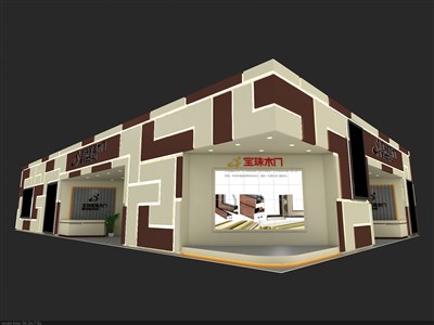 360平米展臺(tái)設(shè)計(jì)制作：二面開(kāi)口/現(xiàn)代/木質(zhì)結(jié)構(gòu)/咖啡色，為建材展展商而作（免費(fèi)使用）