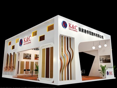80平米展臺設(shè)計制作：三面開口/現(xiàn)代/木質(zhì)結(jié)構(gòu)/白色，為建材展展商而作（免費(fèi)使用）