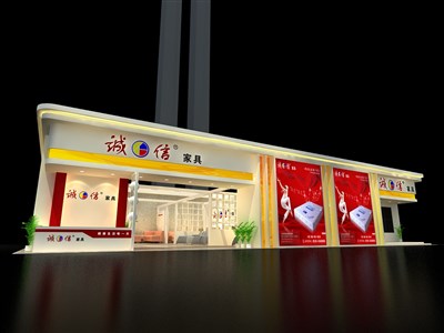 111.6平米展臺設(shè)計制作：二面開口/現(xiàn)代/木質(zhì)結(jié)構(gòu)/米色，為家具展展商而作（免費使用）