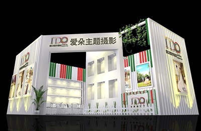 70平米展臺(tái)設(shè)計(jì)制作：一面開(kāi)口/現(xiàn)代/木質(zhì)結(jié)構(gòu)/白色，為婚博會(huì)展商而作（免費(fèi)使用）