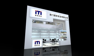 18平米展臺(tái)設(shè)計(jì)制作：一面開口/現(xiàn)代/木質(zhì)結(jié)構(gòu)/白色，為鞋箱包展展商而作（免費(fèi)使用）
