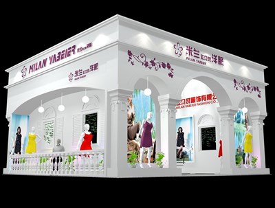 81平米展臺設計制作：二面開口/歐式/木質結構/白色，為美博會展商而作（免費使用）