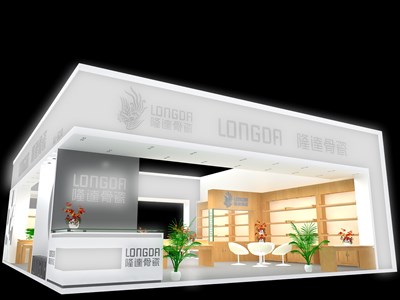 120平米展臺設(shè)計制作：一面開口/現(xiàn)代/木質(zhì)結(jié)構(gòu)/白色，為日用品展展商而作（免費(fèi)使用）