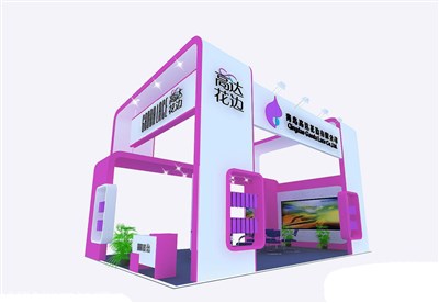 54平米展臺(tái)設(shè)計(jì)制作：三面開口/現(xiàn)代/木質(zhì)結(jié)構(gòu)/紅色，為服裝展展商而作（免費(fèi)使用）