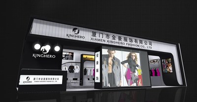 97.5平米展臺設計制作：一面開口/現(xiàn)代/木質結構/黑色，為服裝展展商而作（免費使用）