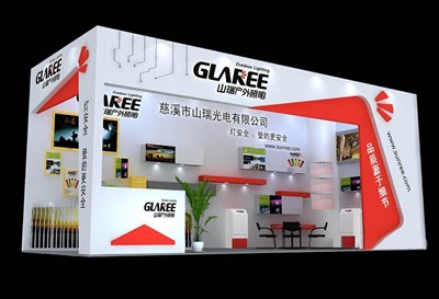 24平米展臺設(shè)計制作：一面開口/前衛(wèi)/木質(zhì)結(jié)構(gòu)/白色，為照明展展商而作（免費使用）