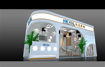 18平米展臺設計制作：二面開口/前衛(wèi)/木質(zhì)結(jié)構(gòu)/白色，為照明展展商而作（免費使用）