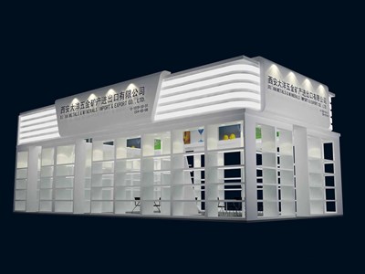 72平米展臺設(shè)計制作：二面開口/現(xiàn)代/木質(zhì)結(jié)構(gòu)/白色，為玩具展展商而作（免費使用）