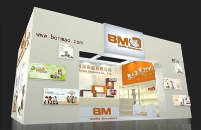 54平米展臺設(shè)計(jì)制作：一面開口/現(xiàn)代/木質(zhì)結(jié)構(gòu)/米色，為玩具展展商而作（免費(fèi)使用）
