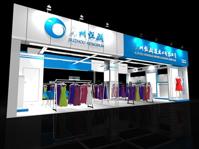 60平米展臺設(shè)計制作：二面開口/現(xiàn)代/木質(zhì)結(jié)構(gòu)/白色，為服裝展展商而作（免費使用）