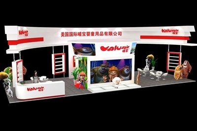 90平米展臺設(shè)計制作：四面開口/現(xiàn)代/木質(zhì)結(jié)構(gòu)/白色，為嬰幼展展商而作（免費使用）