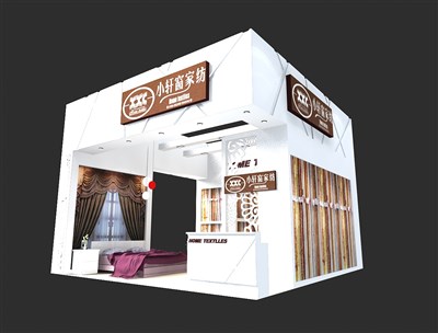 36平米展臺(tái)設(shè)計(jì)制作：一面開口/現(xiàn)代/木質(zhì)結(jié)構(gòu)/白色，為紡織展展商而作（免費(fèi)使用）