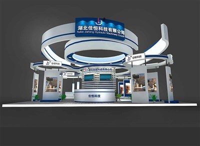 144平米展臺設(shè)計(jì)制作：四面開口/現(xiàn)代/木質(zhì)結(jié)構(gòu)/藍(lán)色，為汽配展展商而作（免費(fèi)使用）