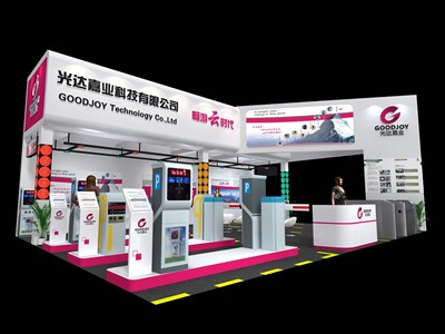 108平米展臺設(shè)計制作：三面開口/現(xiàn)代/木質(zhì)結(jié)構(gòu)/白色，為安防展展商而作（免費(fèi)使用）
