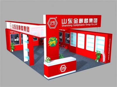 40平米展臺(tái)設(shè)計(jì)制作：二面開(kāi)口/現(xiàn)代/木質(zhì)結(jié)構(gòu)/紅色，為汽配展展商而作（免費(fèi)使用）