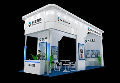 40平米展臺設(shè)計制作：三面開口/歐式/木質(zhì)結(jié)構(gòu)/白色，為汽配展展商而作（免費(fèi)使用）