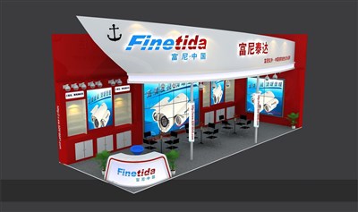 54平米展臺(tái)設(shè)計(jì)制作：二面開口/現(xiàn)代/木質(zhì)結(jié)構(gòu)/紅色，為安防展展商而作（免費(fèi)使用）