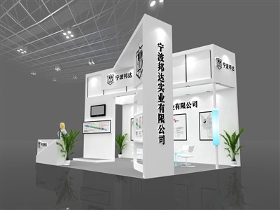 35平米展臺(tái)設(shè)計(jì)制作：三面開口/前衛(wèi)/木質(zhì)結(jié)構(gòu)/白色，為汽配展展商而作（免費(fèi)使用）