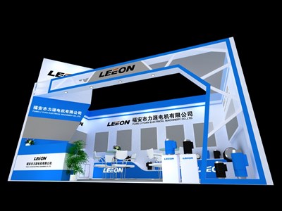 18平米展臺設(shè)計制作：一面開口/前衛(wèi)/木質(zhì)結(jié)構(gòu)/藍(lán)色，為汽配展展商而作（免費使用）