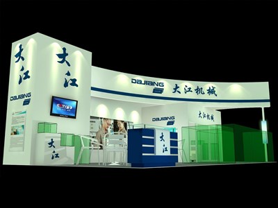 72平米展臺(tái)設(shè)計(jì)制作：二面開(kāi)口/現(xiàn)代/木質(zhì)結(jié)構(gòu)/綠色，為汽配展展商而作（免費(fèi)使用）