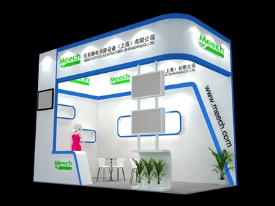 18平米展臺設(shè)計制作：二面開口/前衛(wèi)/木質(zhì)結(jié)構(gòu)/白色，為汽配展展商而作（免費使用）
