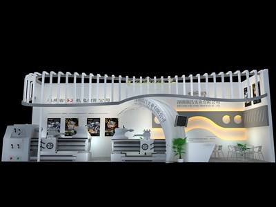 39平米展臺設(shè)計(jì)制作：二面開口/現(xiàn)代/木質(zhì)結(jié)構(gòu)/白色，為汽配展展商而作（免費(fèi)使用）