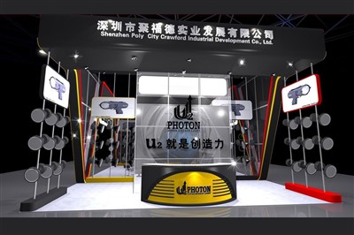 144平米展臺(tái)設(shè)計(jì)制作：四面開口/現(xiàn)代/木質(zhì)結(jié)構(gòu)/黑色，為家電展展商而作（免費(fèi)使用）