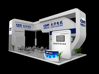 72平米展臺設(shè)計制作：四面開口/現(xiàn)代/木質(zhì)結(jié)構(gòu)/白色，為機械展展商而作（免費使用）