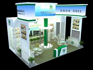 36平米展臺設計制作：三面開口/前衛(wèi)/木質(zhì)結(jié)構(gòu)/白色，為機械展展商而作（免費使用）
