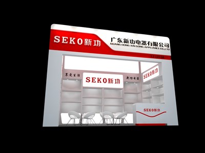 18平米展臺設計制作：一面開口/現(xiàn)代/木質結構/白色，為家電展展商而作（免費使用）