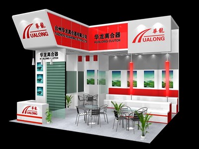 36平米展臺設計制作：二面開口/現(xiàn)代/木質結構/紅色，為汽配展展商而作（免費使用）