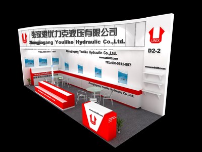 27平米展臺設(shè)計制作：二面開口/現(xiàn)代/木質(zhì)結(jié)構(gòu)/白色，為汽配展展商而作（免費使用）