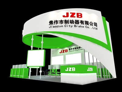 54平米展臺設(shè)計制作：二面開口/前衛(wèi)/木質(zhì)結(jié)構(gòu)/綠色，為汽配展展商而作（免費(fèi)使用）
