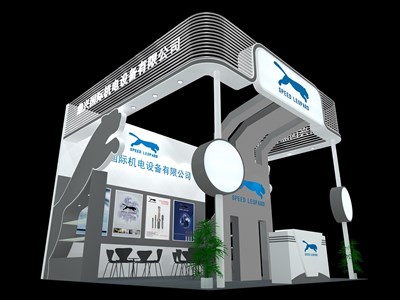 36平米展臺設(shè)計制作：三面開口/現(xiàn)代/木質(zhì)結(jié)構(gòu)/灰色，為汽配展展商而作（免費使用）