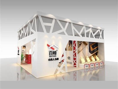 72平米展臺(tái)設(shè)計(jì)制作：三面開(kāi)口/前衛(wèi)/木質(zhì)結(jié)構(gòu)/白色，為汽配展展商而作（免費(fèi)使用）