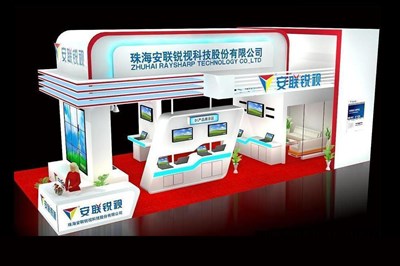 72平米展臺設(shè)計制作：三面開口/前衛(wèi)/木質(zhì)結(jié)構(gòu)/白色，為電子展展商而作（免費使用）