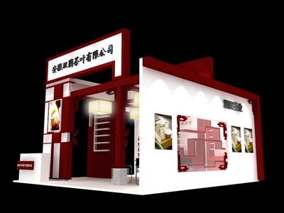 36平米展臺設計制作：二面開口/現(xiàn)代/木質(zhì)結(jié)構(gòu)/彩色，為茶博會展商而作（免費使用）