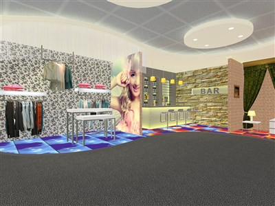 64平米展廳設(shè)計制作：前衛(wèi)/米色，產(chǎn)品類展廳-廣州優(yōu)偉服裝展廳（免費使用）