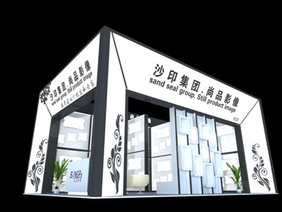 54平米展臺設(shè)計制作：二面開口/現(xiàn)代/木質(zhì)結(jié)構(gòu)/白色，為綜合展展商而作（免費(fèi)使用）