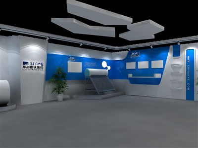 72平米展廳設(shè)計制作：前衛(wèi)/藍色，規(guī)劃類展廳-工業(yè)科技展廳（免費使用）