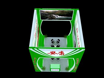21.6平米展臺(tái)設(shè)計(jì)制作：二面開口/現(xiàn)代/木質(zhì)結(jié)構(gòu)/綠色，為綜合展展商而作（免費(fèi)使用）