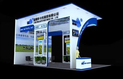 54平米展臺設(shè)計制作：三面開口/現(xiàn)代/木質(zhì)結(jié)構(gòu)/白色，為綜合展展商而作（免費(fèi)使用）