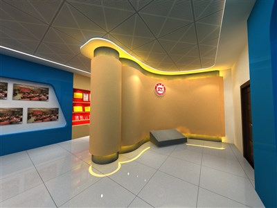 93平米展廳設(shè)計(jì)制作：現(xiàn)代/黃色，教育類展廳-商洛學(xué)院展廳（免費(fèi)使用）