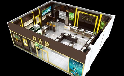 137.5平米展廳設(shè)計(jì)制作：現(xiàn)代/咖啡色，產(chǎn)品類展廳-乾宜德產(chǎn)品展廳（免費(fèi)使用）