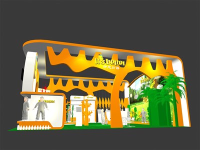 90平米展臺(tái)設(shè)計(jì)制作：三面開口/現(xiàn)代/木質(zhì)結(jié)構(gòu)/彩色，為嬰幼展展商而作（免費(fèi)使用）