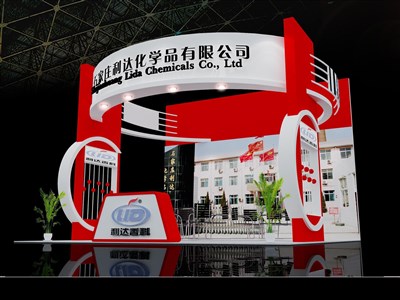 36平米展臺設計制作：三面開口/現(xiàn)代/木質(zhì)結(jié)構(gòu)/粉色，為化工展展商而作（免費使用）