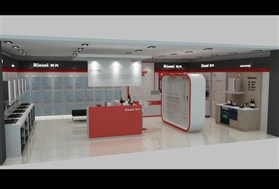 67.2平米展廳設計制作：現(xiàn)代/白色，產(chǎn)品類展廳-林內(nèi)電器展廳（免費使用）