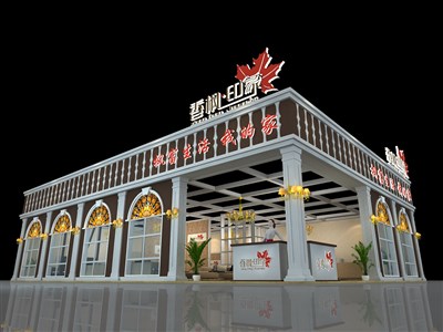 240平米展臺設(shè)計制作：二面開口/歐式/型材結(jié)構(gòu)/灰色，為家具展展商而作（免費使用）